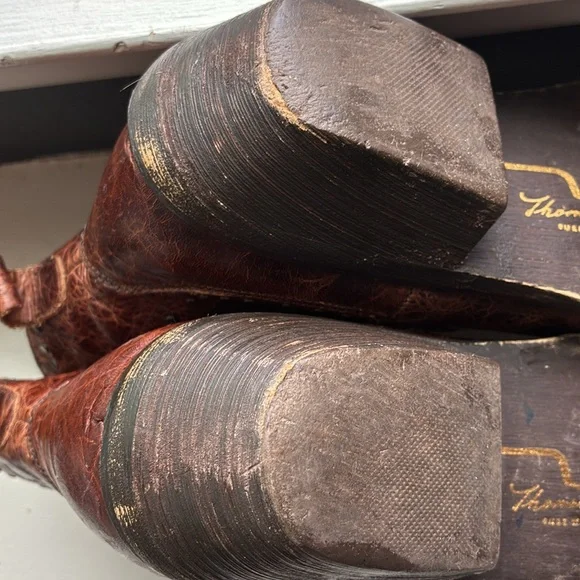 Thomas Cook Women’s Brown Leather Western Booties - Picture 10 of 12
